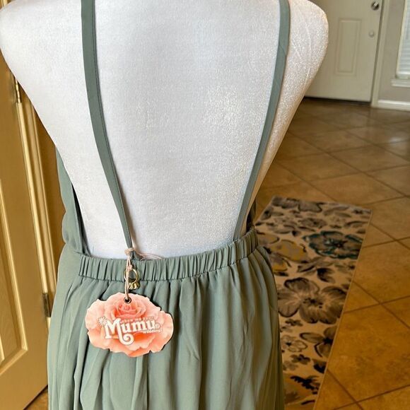 Show Me Your Mumu Womens M Maxi Dress Amanda High Neck Bridesmaid Green NWT - Picture 5 of 7